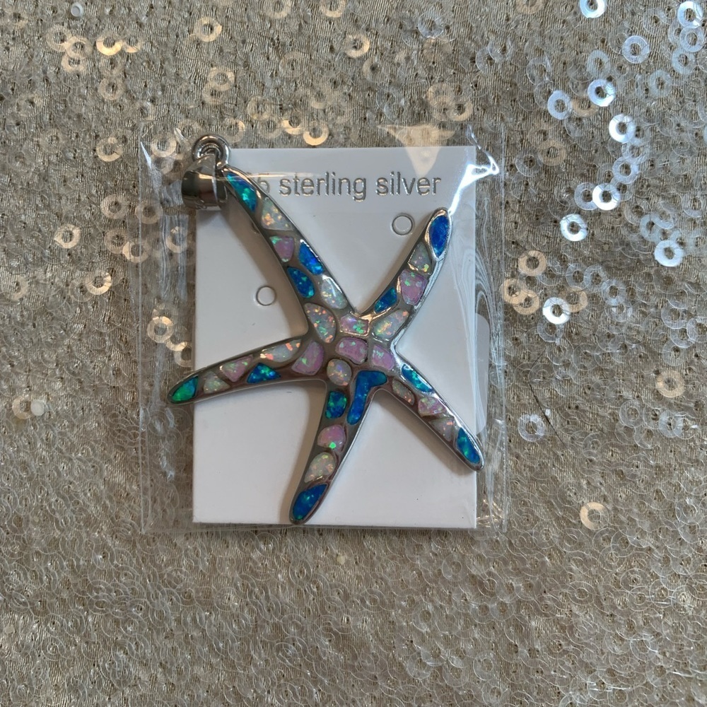 NWT Sterling Silver “Dancing Starfish” opal pendant & earrings 💕💕 new line - Picture 2 of 8